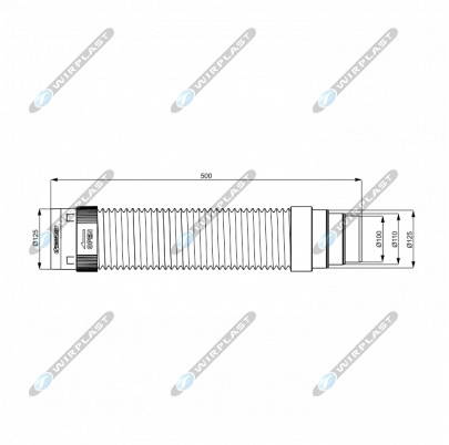 Flexibilné prepojovacie potrubie Ruroflex PLUS 125