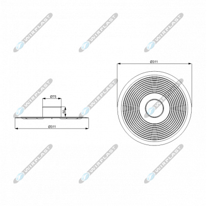 Podstava pre odvetrávací komín pre  asfaltové hydroizolačné  pásy 75 mm
